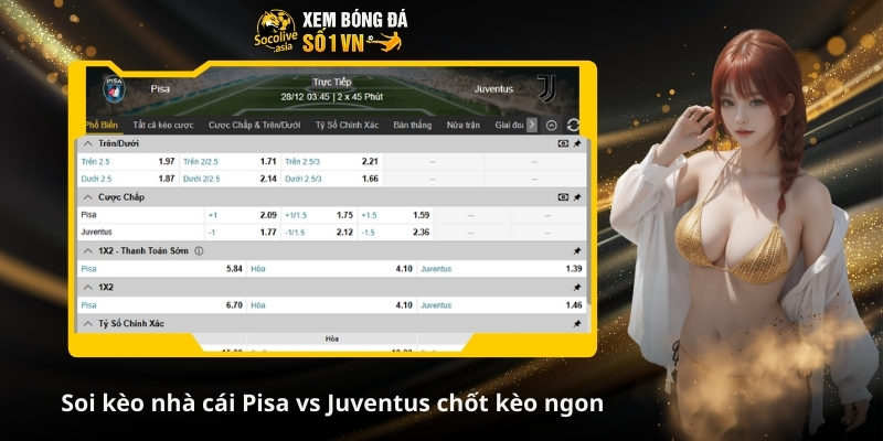 Soi kèo nhà cái Pisa vs Juventus 02:45 28/12: ‘’Lão bà’’ vượt trội 4 Soi kèo nhà cái Pisa vs Juventus chốt kèo ngon