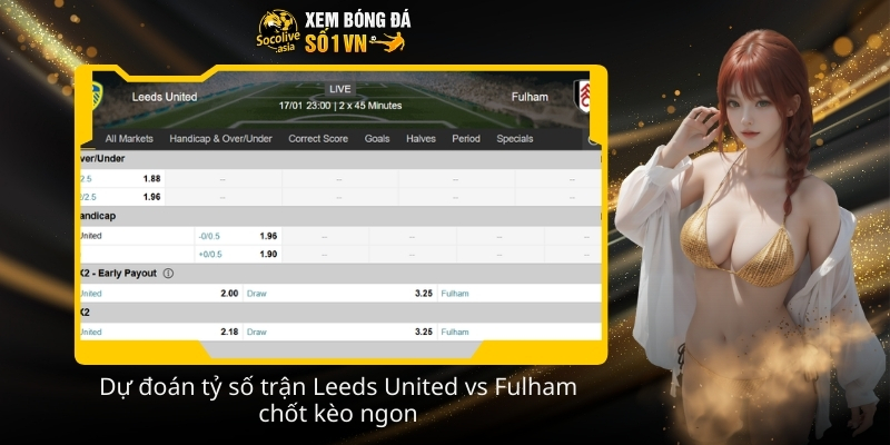 Dự đoán kèo thơm Ngoại hạng Anh Leeds United vs Fulham 22:00 17/01 4 Du doan ty so tran Leeds United vs Fulham chot keo ngon