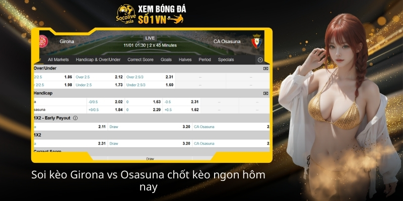 Soi keo Girona vs Osasuna chot keo ngon hom nay