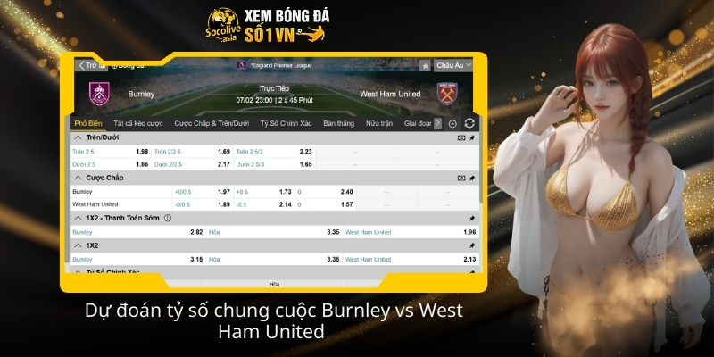 Soi kèo nhà cái Burnley vs West Ham United 22:00 07/02 dễ ăn 4 Du doan ty so chung cuoc Burnley vs West Ham United